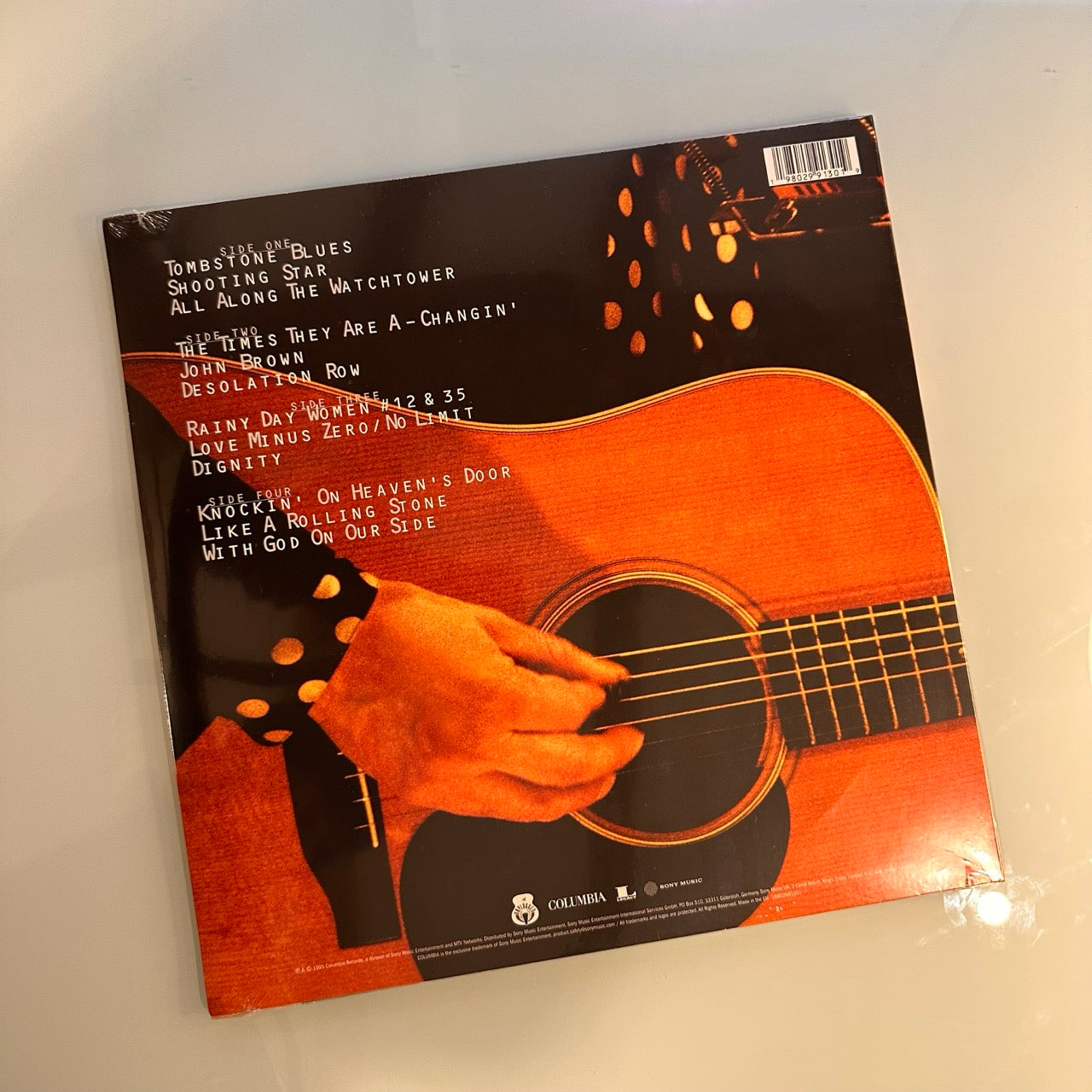 bob dylan mtv unplugged record back cover