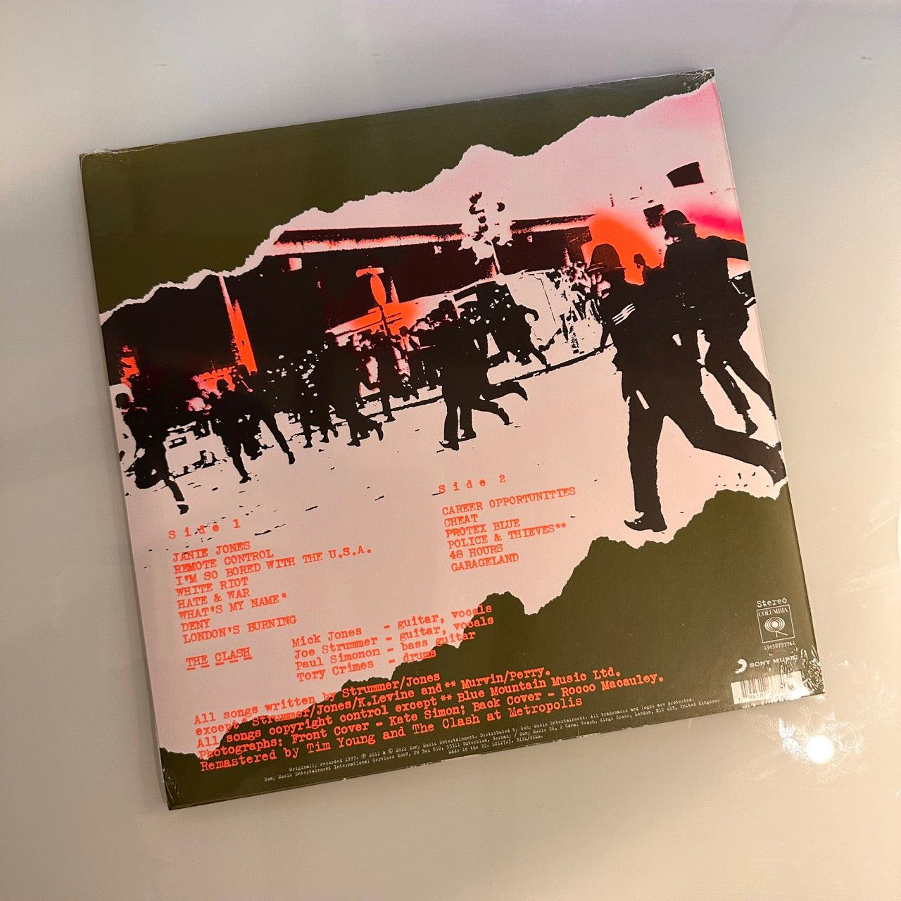 the clash self titled vinyl back cover