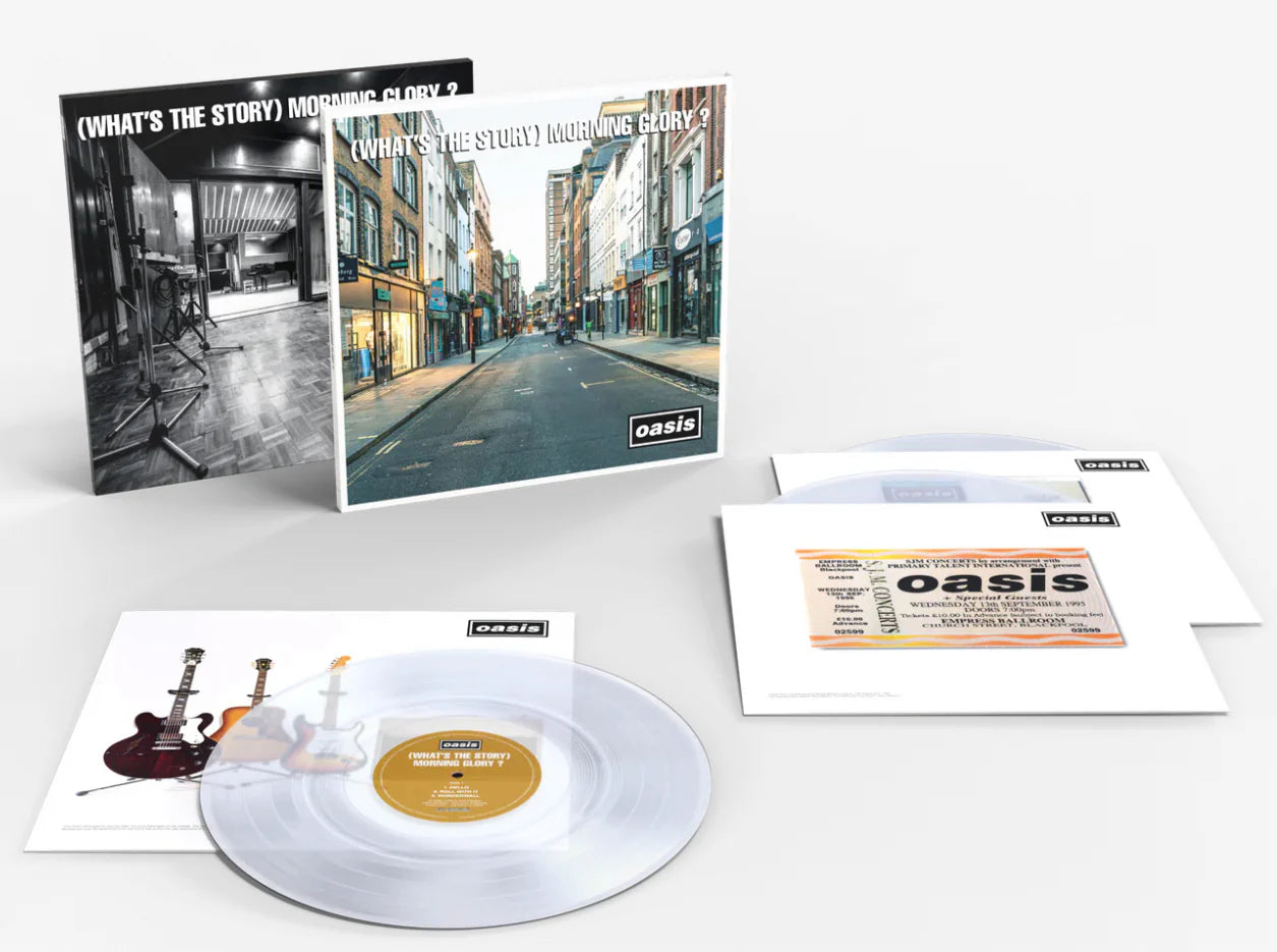 5051961151053  OASIS - (What's The Story) Morning Glory? 30th Anniversary Deluxe Edition, 3xLP 'Cast No Shadow' inspired crystal clear vinyl