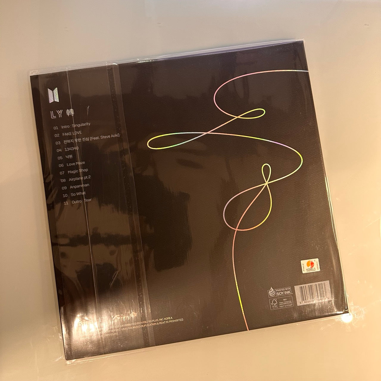 BTS love yourself tear back cover record