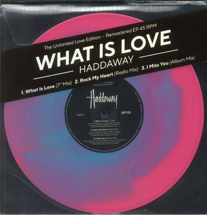 HADDAWAY - What Is Love EP, pink & blue merge vinyl 10"