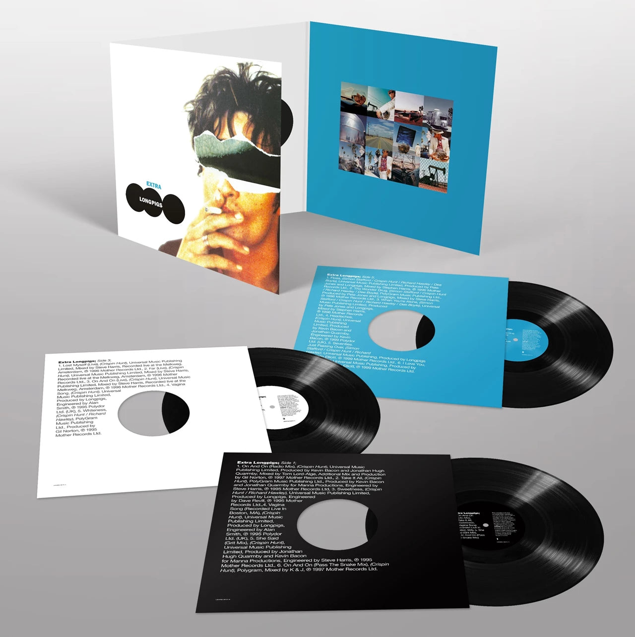 Longpigs - Extra Longpigs, 3xlp Vinyl Box Set expanded view of boxset contents