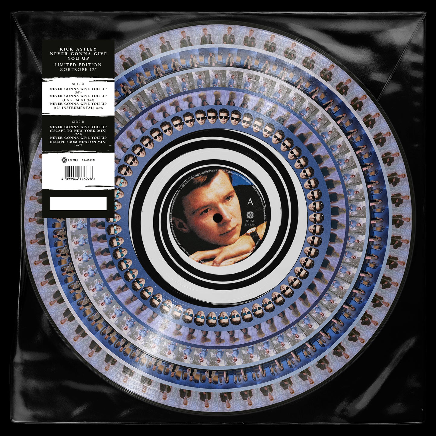 RICK ASTLEY - Never Gonna Give You Up, 12 inch single vinyl, limited edition zoetrope
