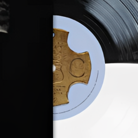 Sabrina Carpenter - Man's Best Friend, Alt Cover, Split Black And White Vinyl label close up 
