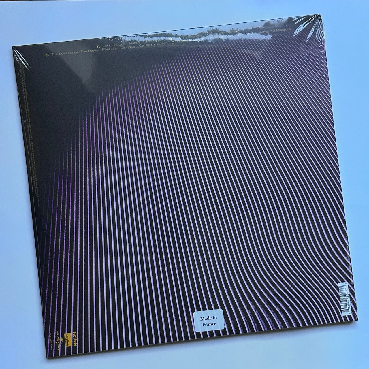 tame impala vinyl back cover