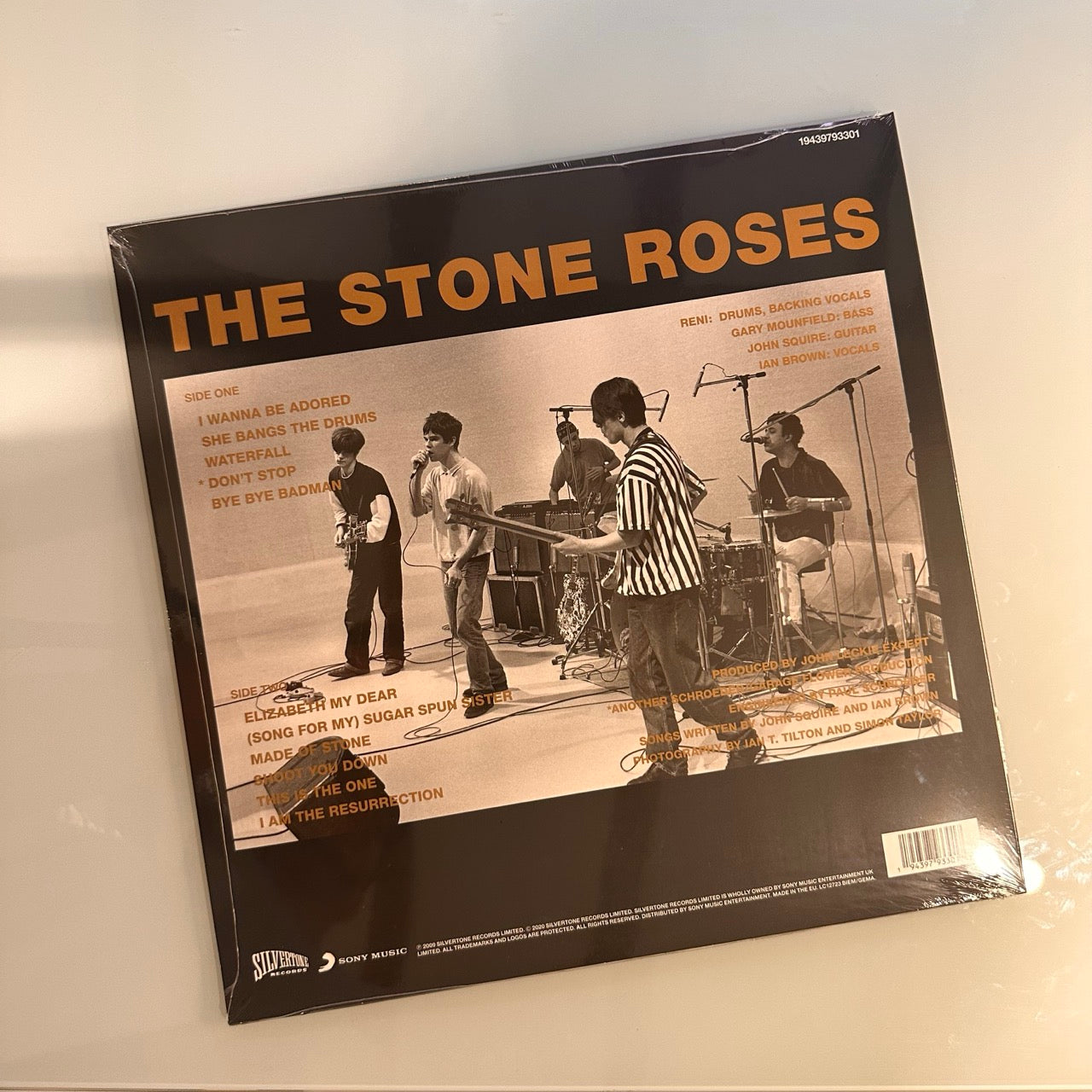 stone roses clear LP back cover