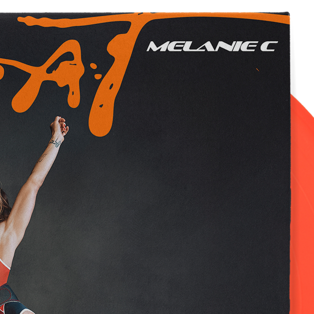 MELANIE C - Sweat, limited edition opaque orange vinyl + booklet title detail