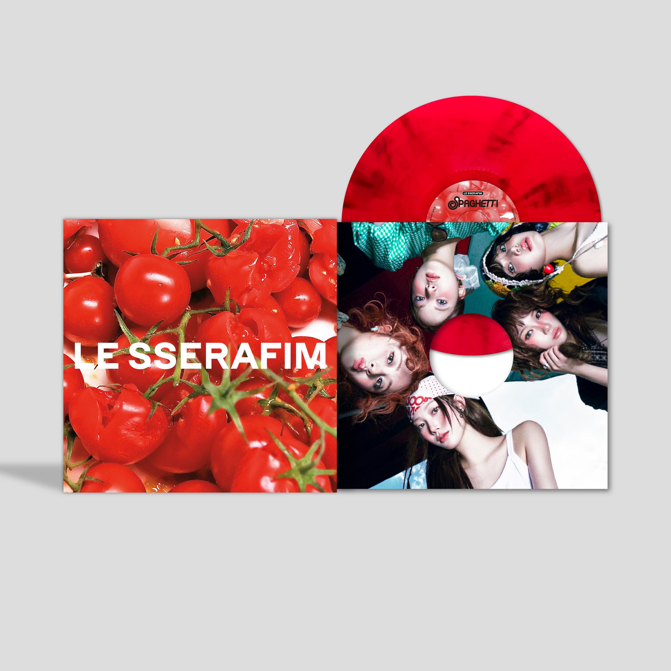 LE SSERAFIM SPAGHETTI LP TARGET限定 ウンチェ LE SSERAFIM - 1st Single Album 'SPAGHETTI', tomato red vinyl