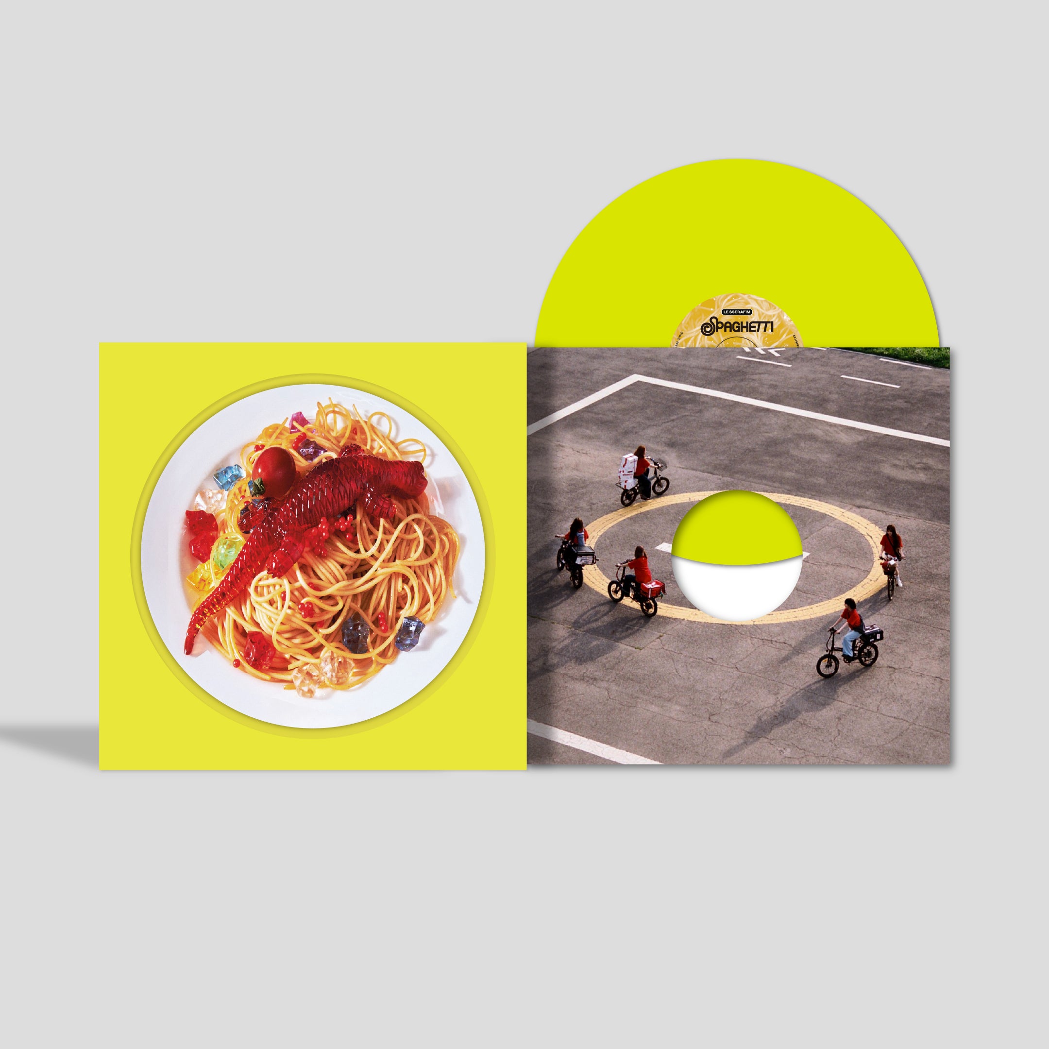 LE SSERAFIM - 1st Single Album 'SPAGHETTI', neon yellow vinyl