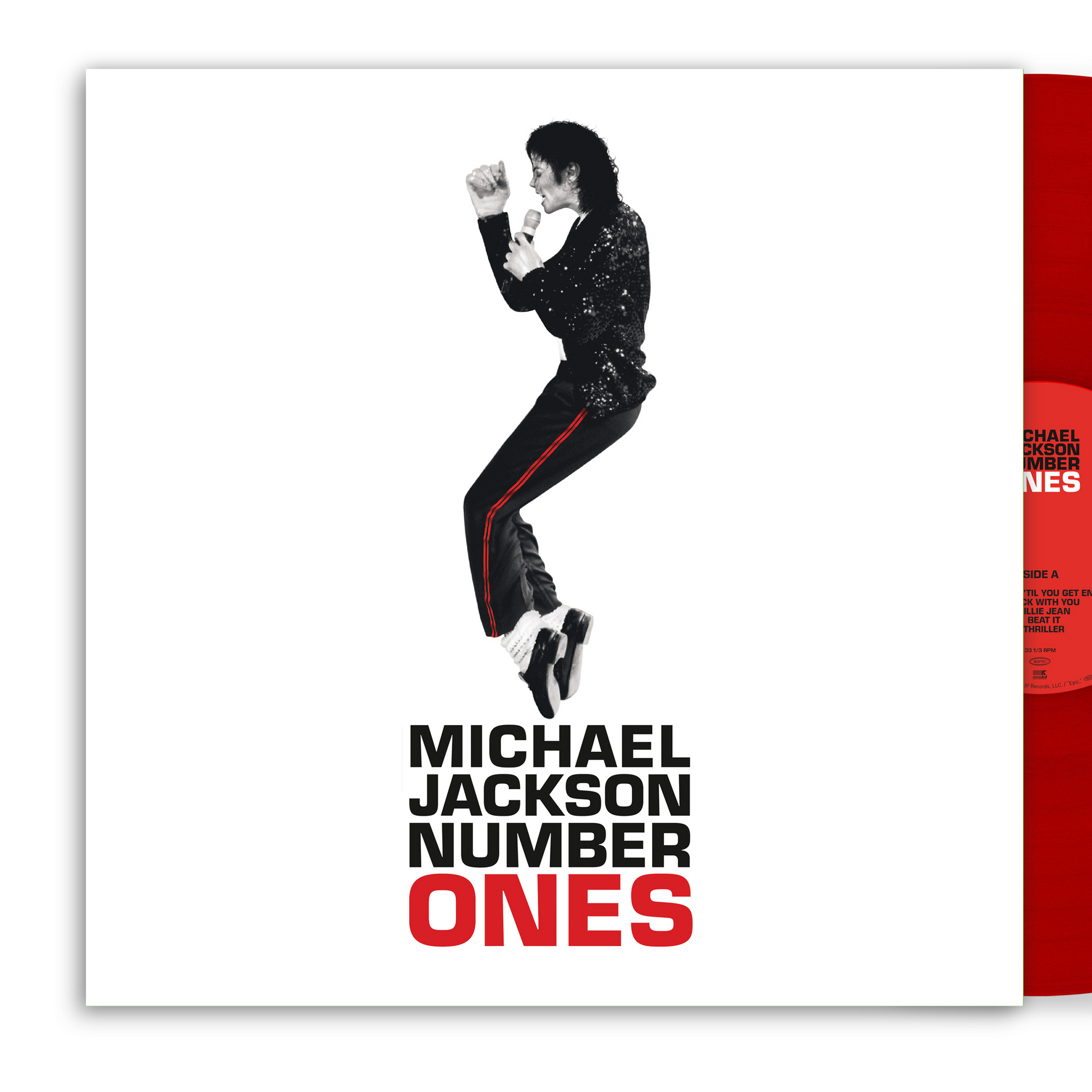 Michael Jackson - Number Ones, 2xlp Red Vinyl cover close up 