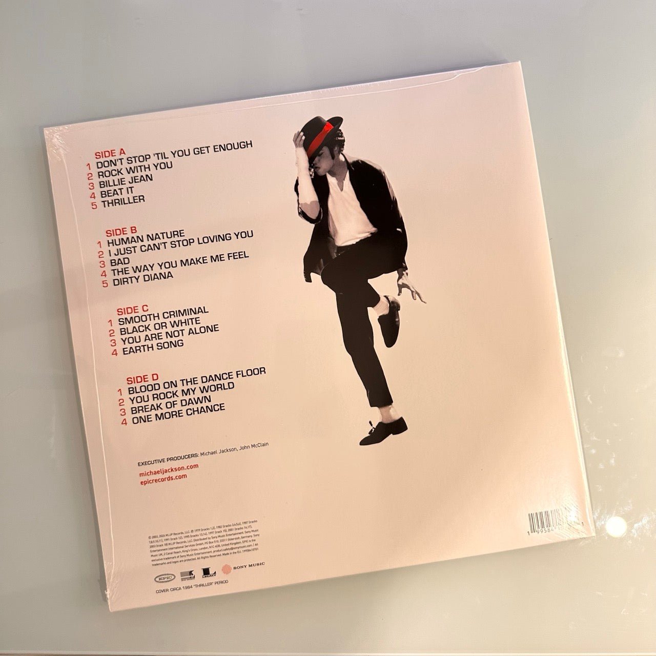 michael jackson number ones record back cover