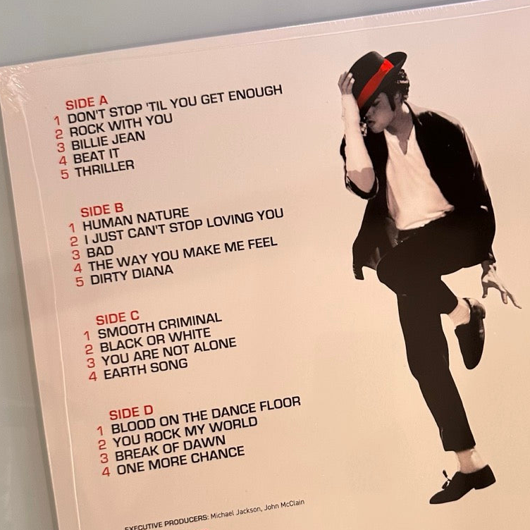 Michael Jackson - Number Ones, 2xlp Red Vinyl back cover tracklist