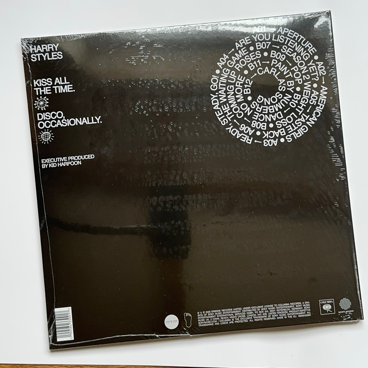 harry styles vinyl KATTDO back cover
