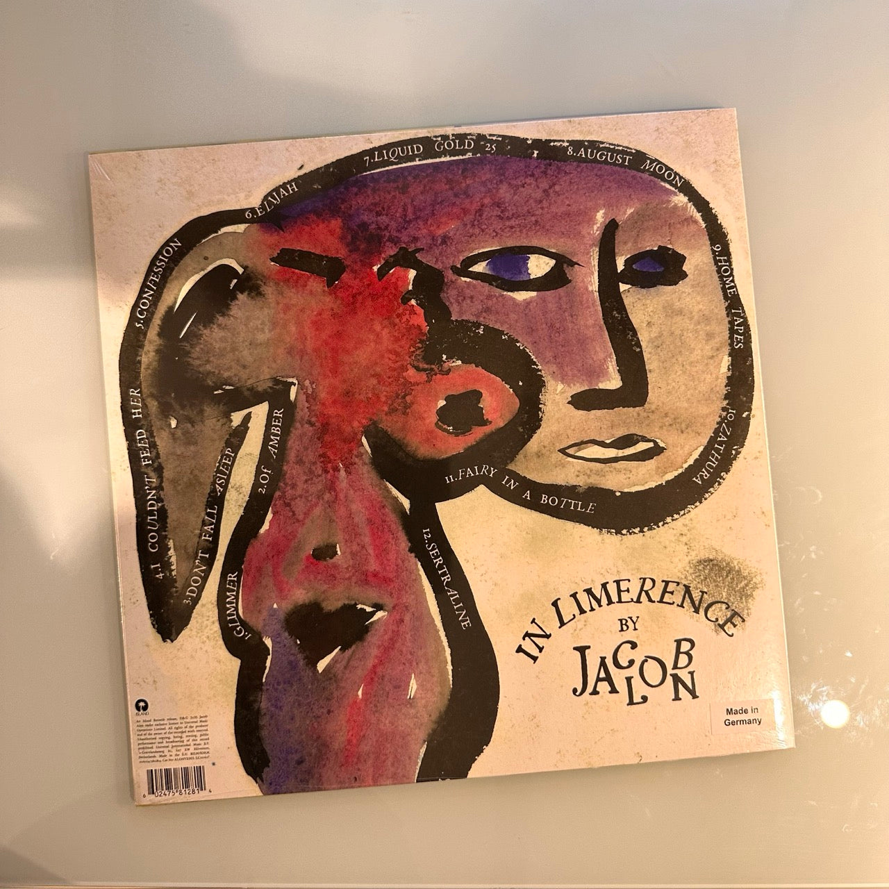 jacob alon in limerence record back cover
