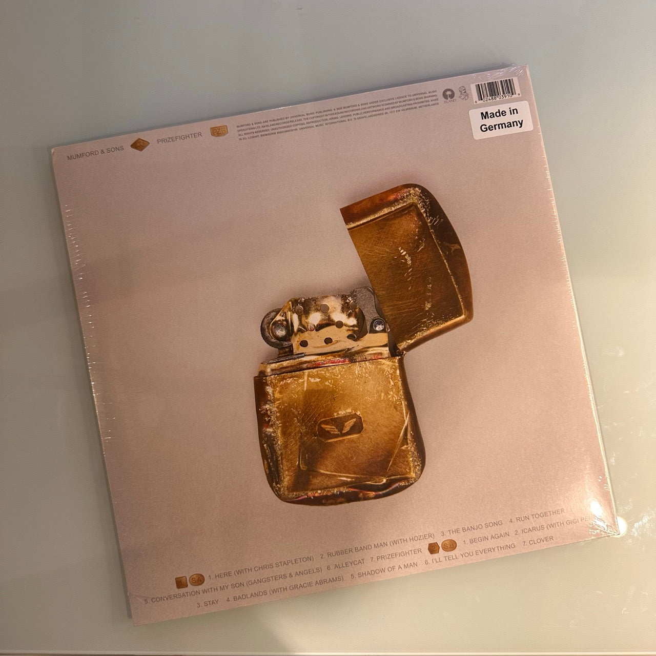 mumford and sons prizefighter record back cover