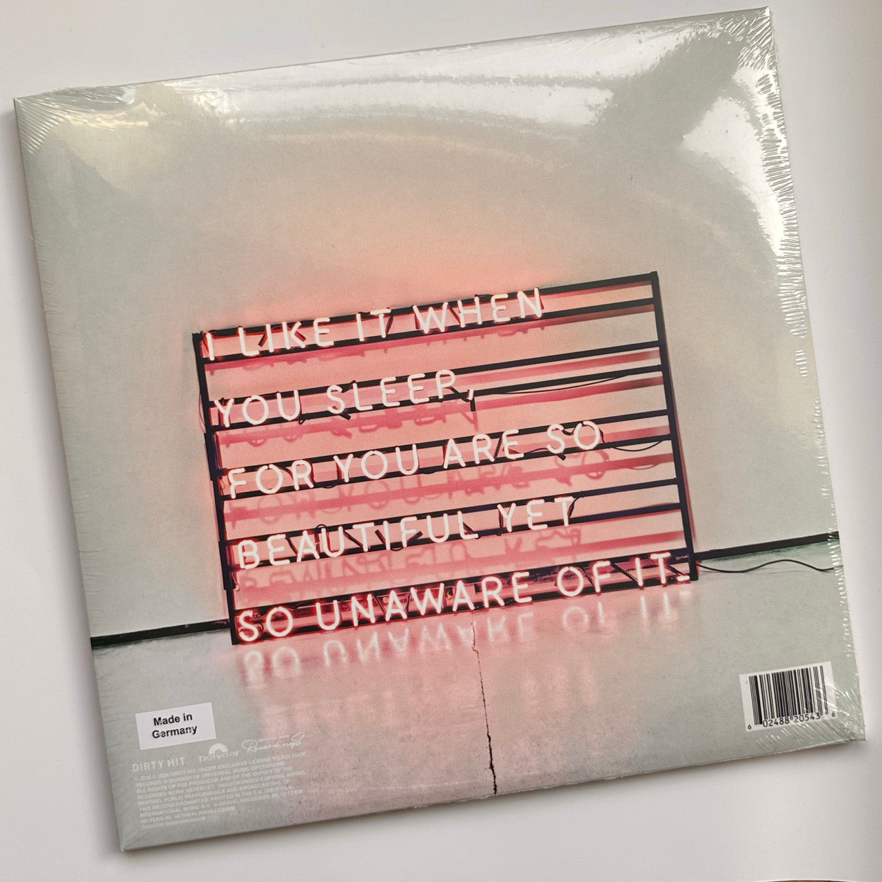 1975 I like it when you sleep vinyl back cover