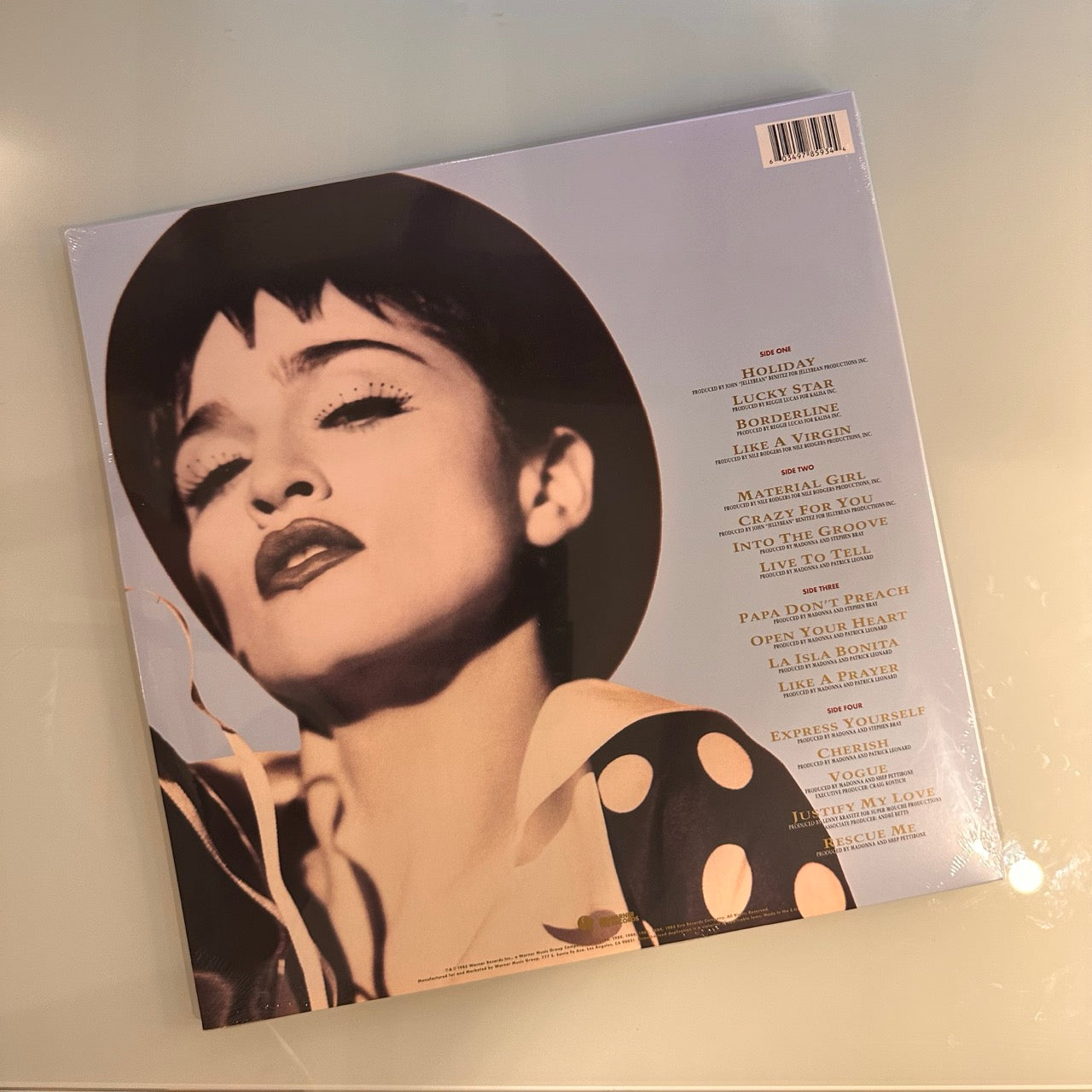 madonna immaculate collection album back cover