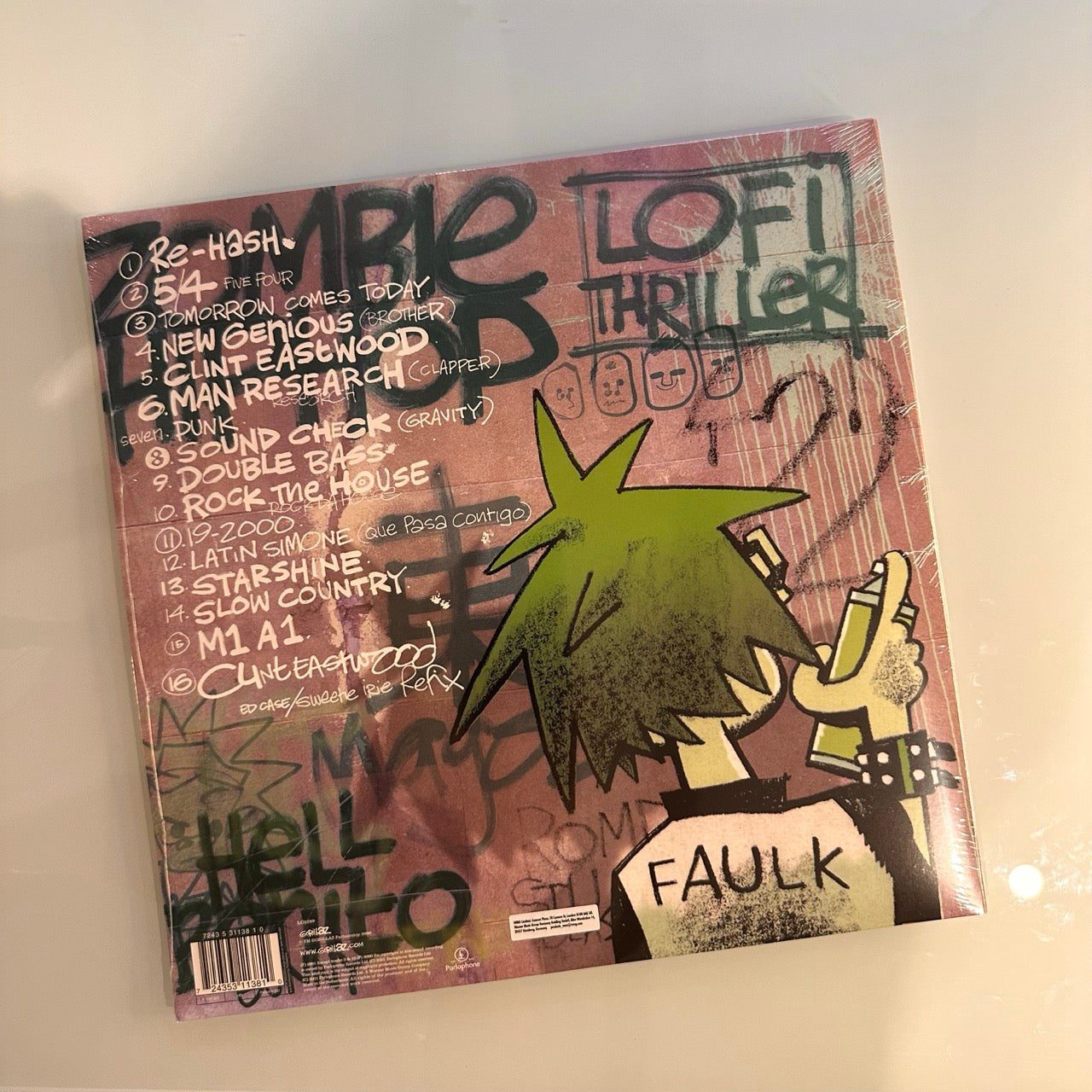 gorillaz self titled record back cover