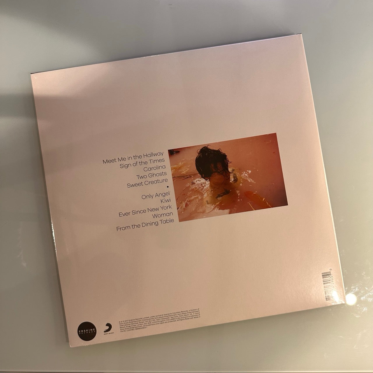 harry styles self titled record back cover