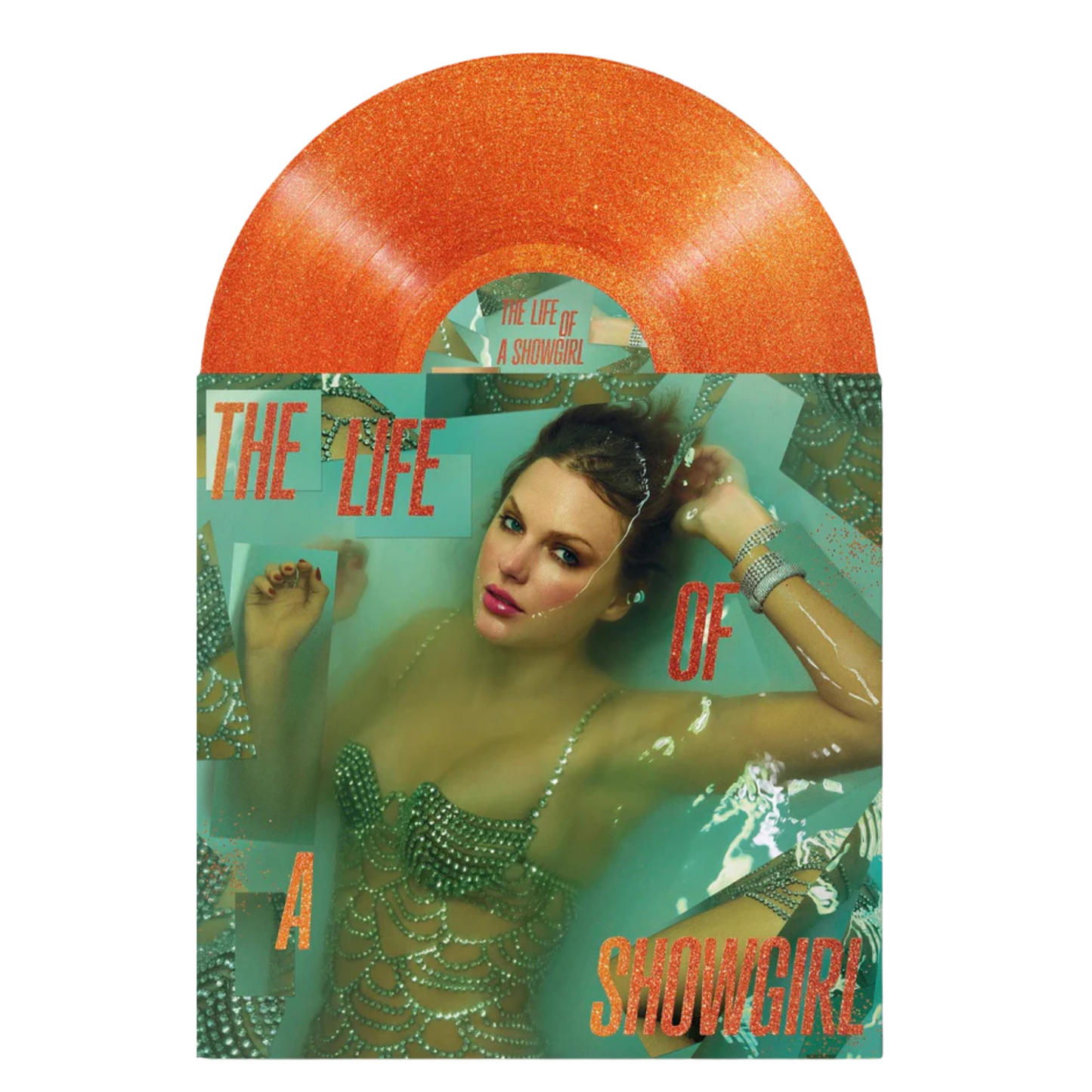 602478225260 TAYLOR SWIFT - THE LIFE OF A SHOWGIRL, Sweat And Vanilla Perfume Portofino Orange Glitter Vinyl *PRE-ORDER*