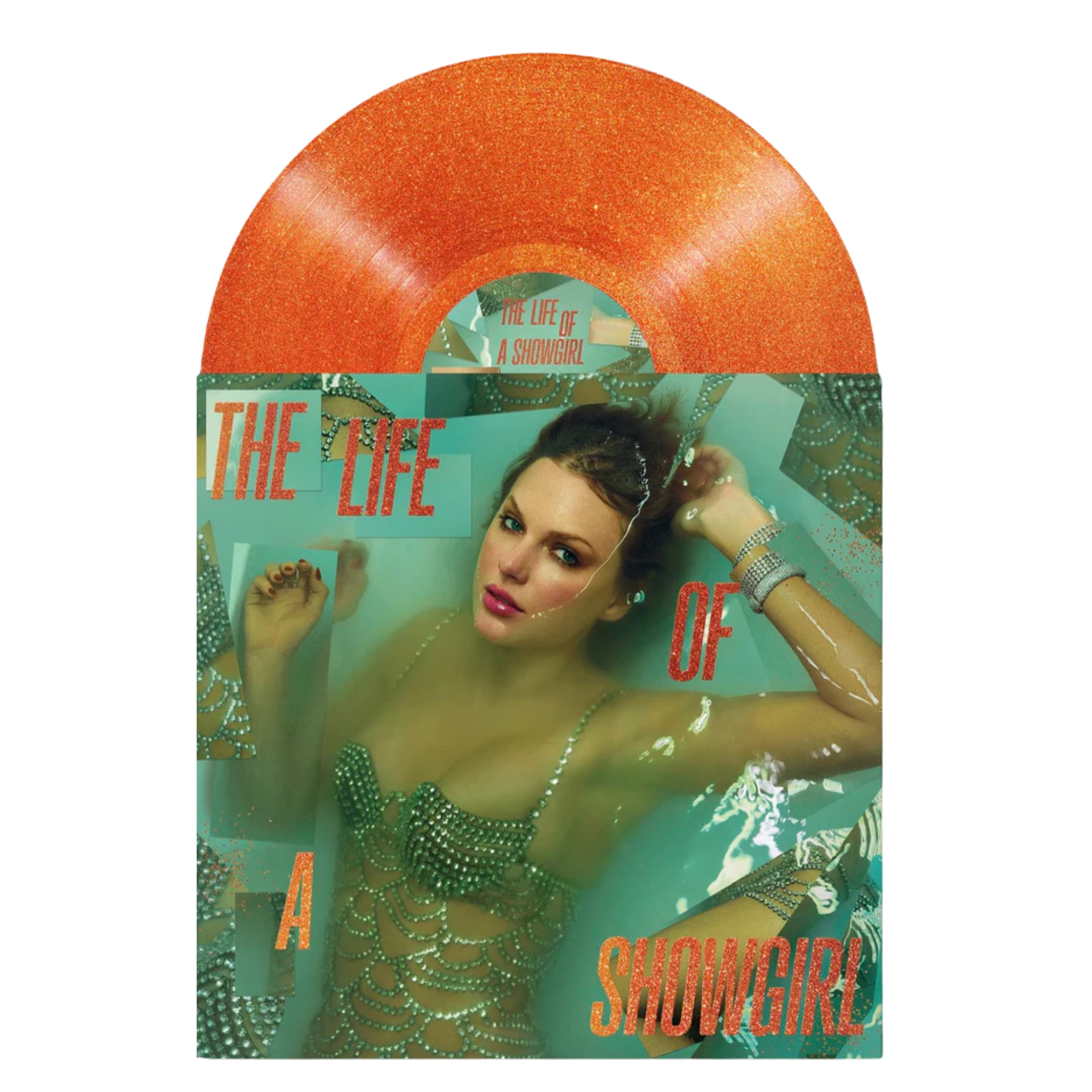 602478225260 TAYLOR SWIFT - THE LIFE OF A SHOWGIRL, Sweat And Vanilla Perfume Portofino Orange Glitter Vinyl *PRE-ORDER*