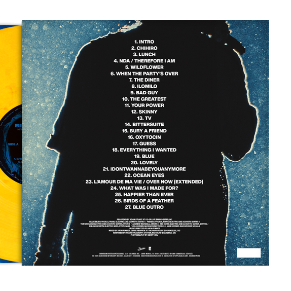 Billie Eilish - Hit Me Hard and Soft: The Tour (Live), 3xLp Vinyl back tracklisting