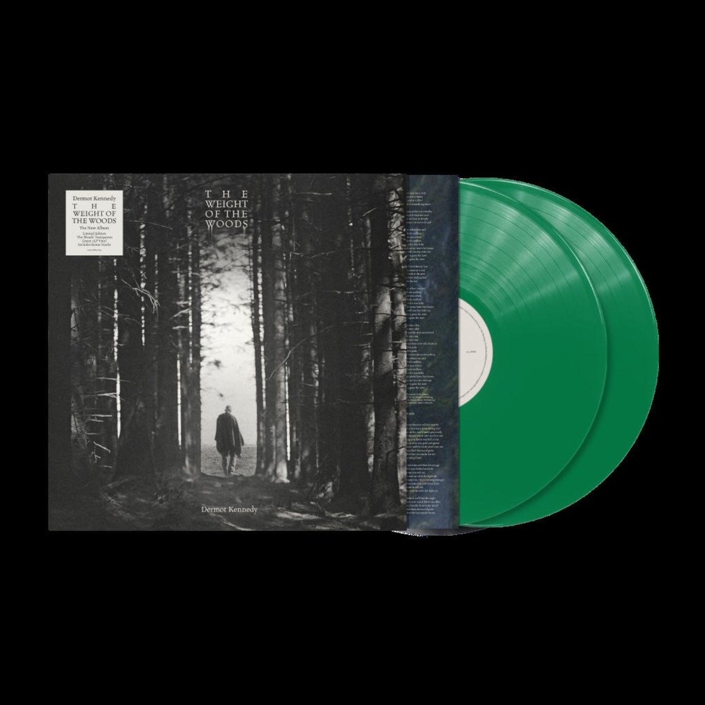 Dermot Kennedy - The Weight of the Woods, indies transparent green 2xLp vinyl exploded contents