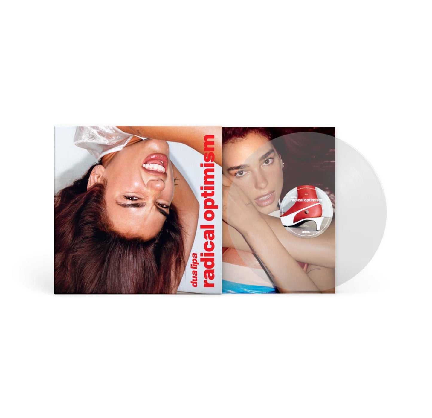 Dua Lipa - Radical Optimism, Crystal Clear Vinyl exploded image with record