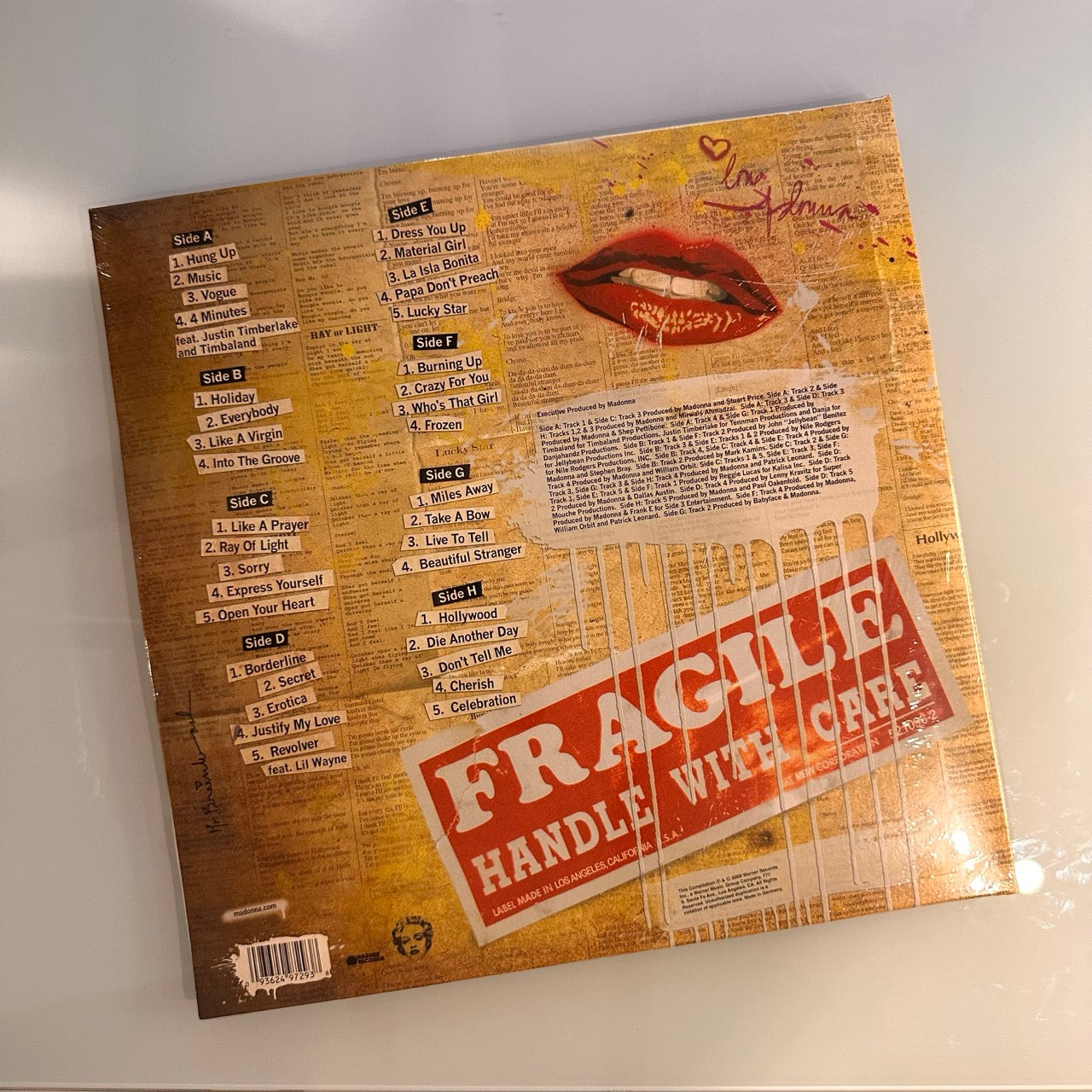 madonna celebration record back cover 