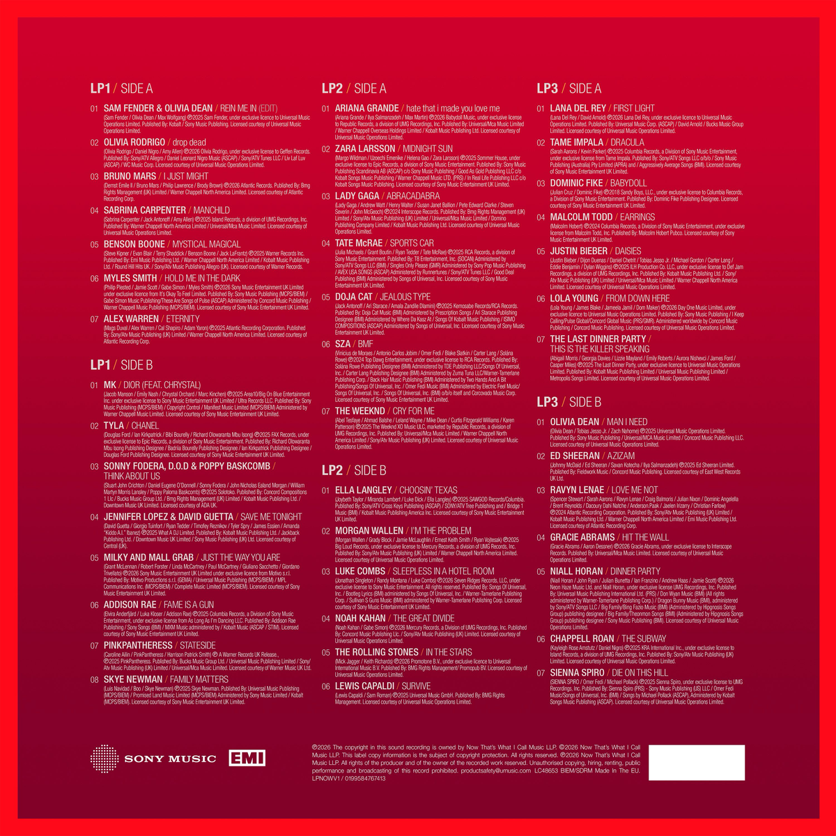 NOW That's What I Call Music! : Vinyl [25-26] tracklist
