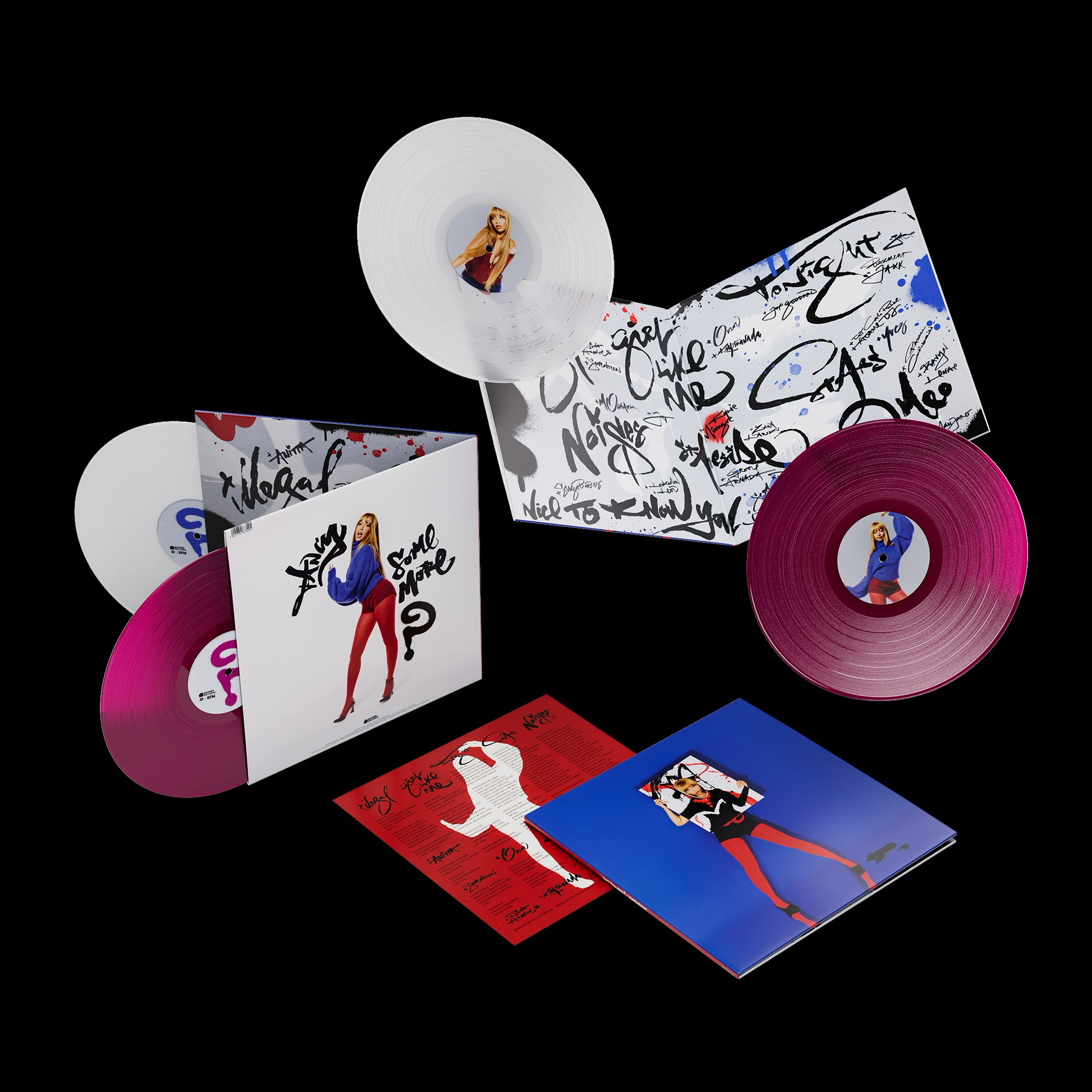 PinkPantheress -  Fancy Some More? 2LP Coloured Vinyl detail exploded contents image