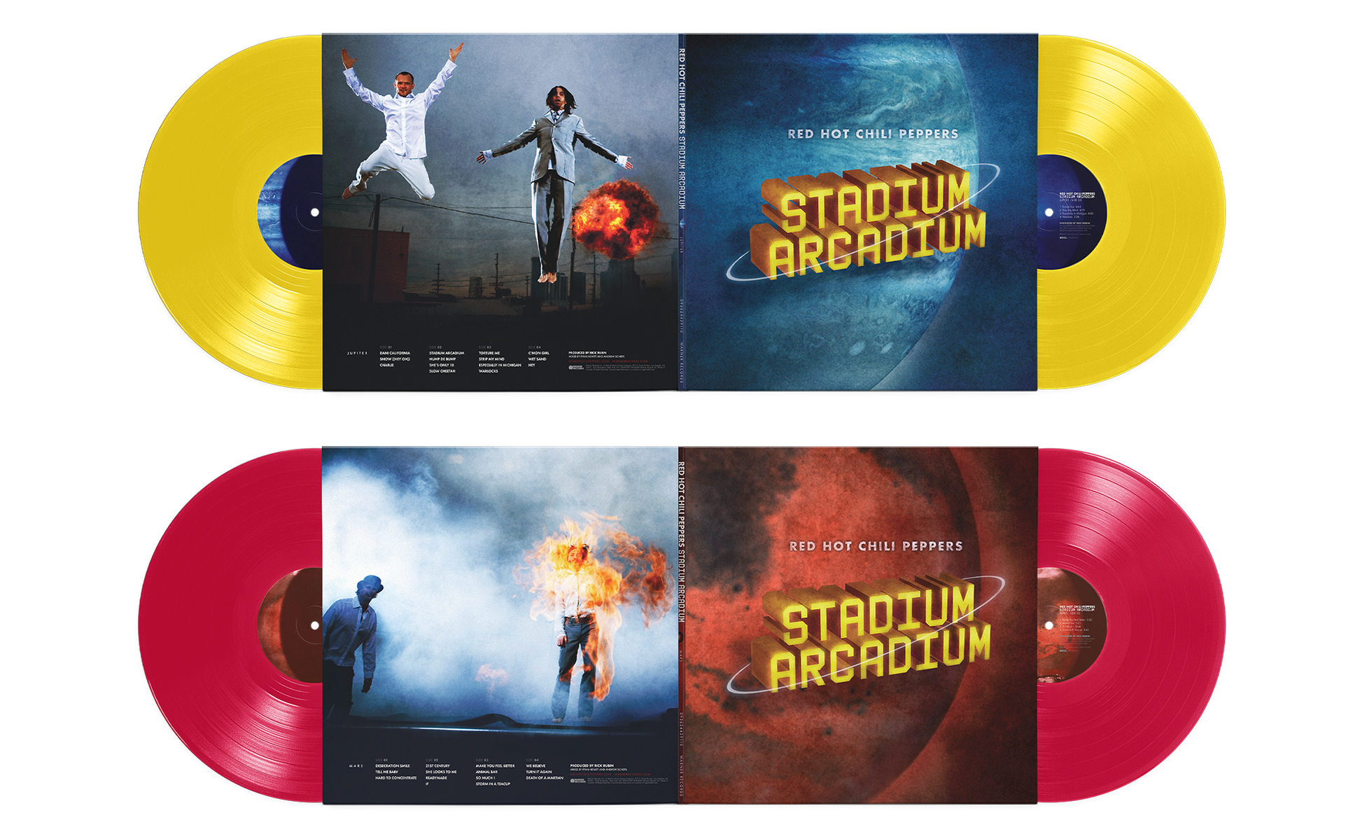 Red Hot Chili Peppers - Stadium Arcadium, 20th Anniversary, Yellow/Red 2xLP Vinyl exploded