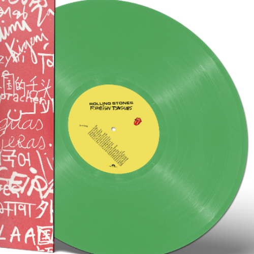 Rolling Stones - Foreign Tongues, limited edition Indies exclusive, gatefold sleeve and heavyweight 180g 2xLp green vinyl label detail