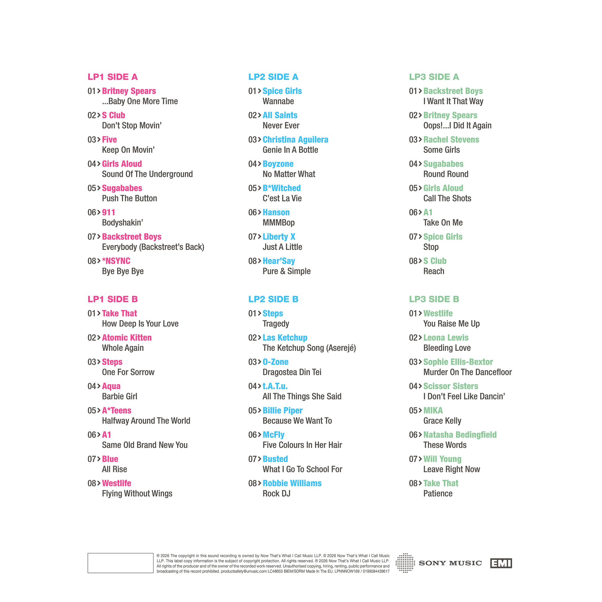 NOW That's What I Call An ERA - ONE MORE TIME: 1996-2007, 3xLP Colour Vinyl BACK 