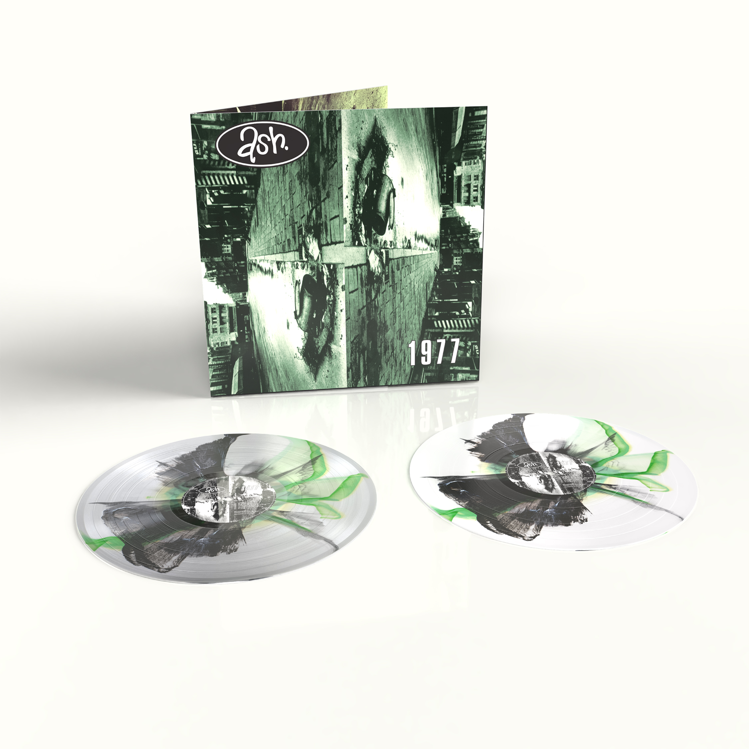 Ash - 1977 (30th Anniversary Edition), Green & Black Inkplosion 2xLP Vinyl