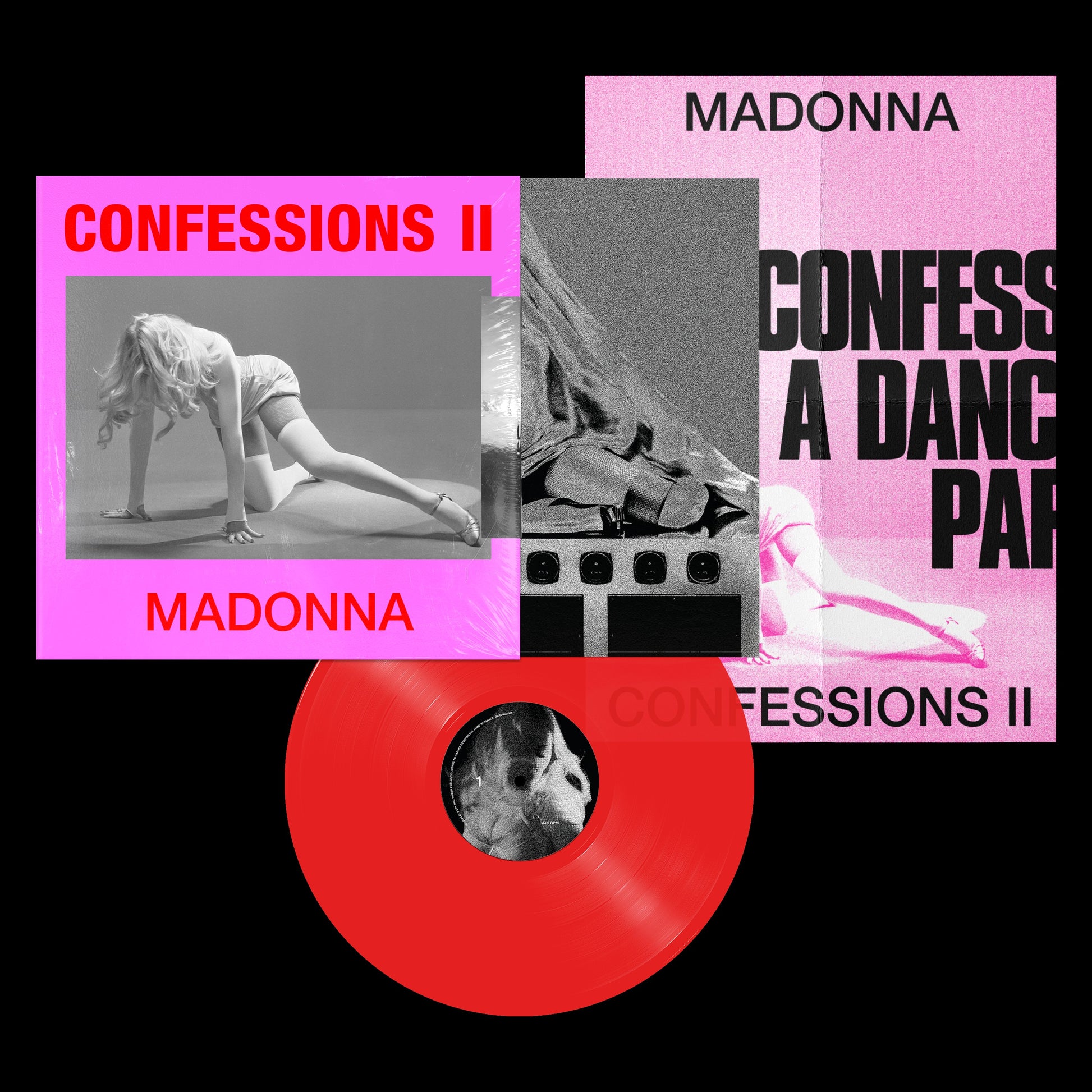 Madonna - Confessions II, Standard Red LP Vinyl contents poster