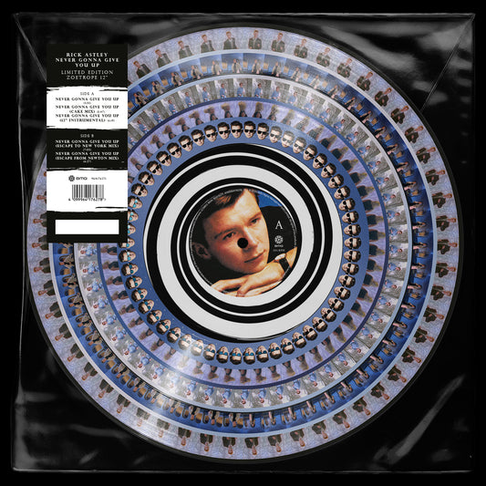 RICK ASTLEY - Never Gonna Give You Up, 12 inch single vinyl, limited edition zoetrope 