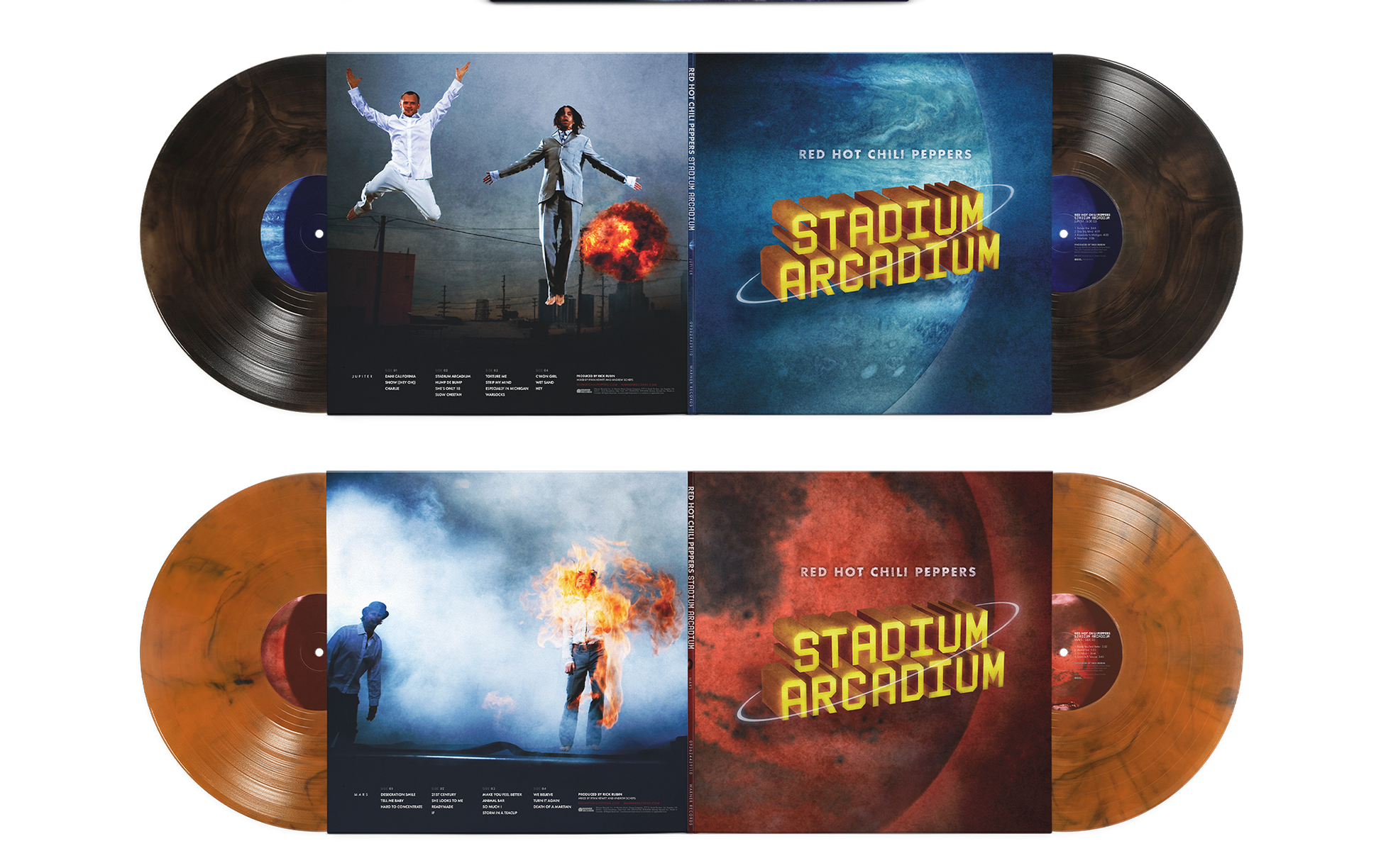 Red Hot Chili Peppers - Stadium Arcadium, 20th Anniversary, Indies Exclusive Brown/Orange Smoke Vinyl exploded 