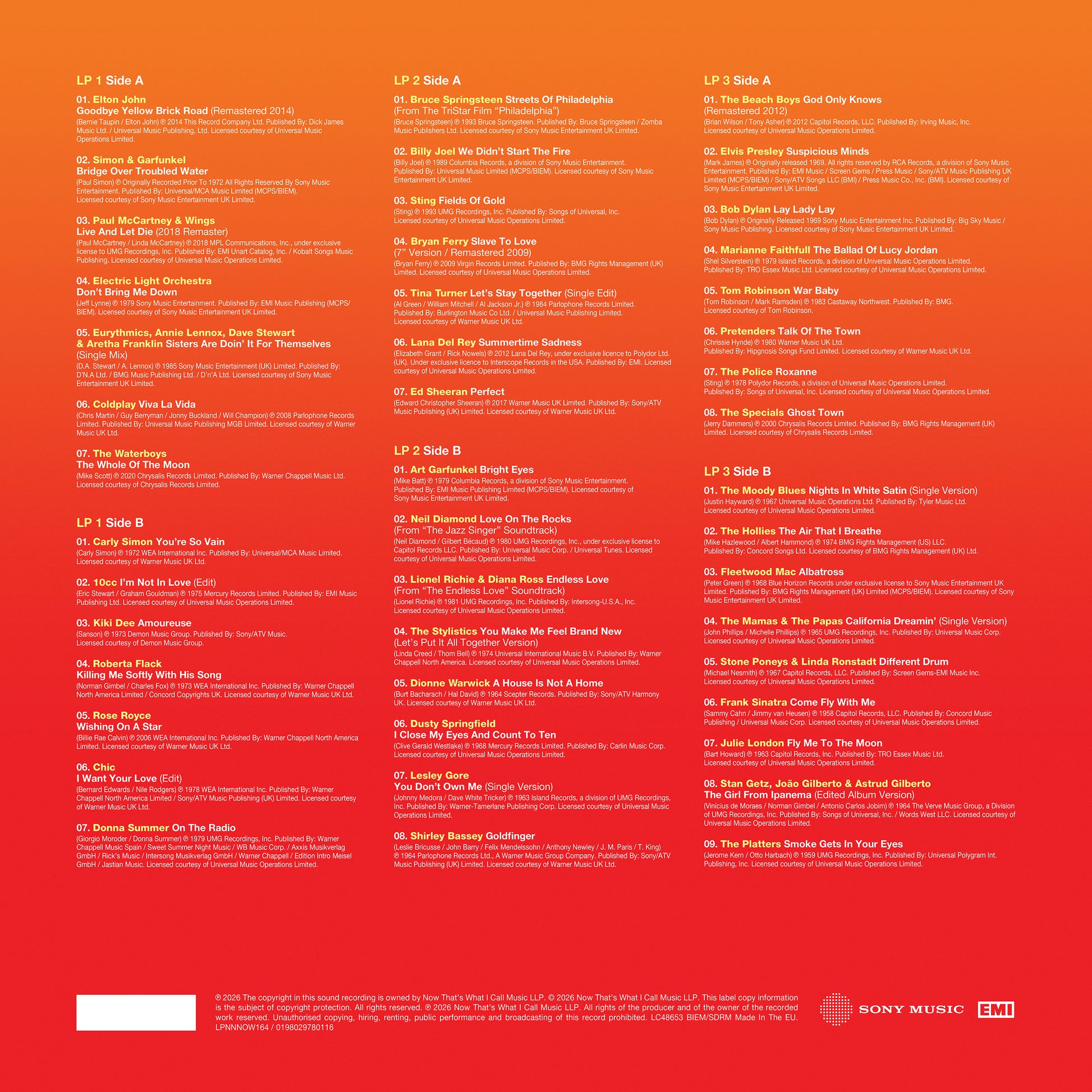 NOW THAT'S WHAT I CALL TIMELESS - The Eternal Collection, 3xLP orange vinyl *PRE-ORDER*